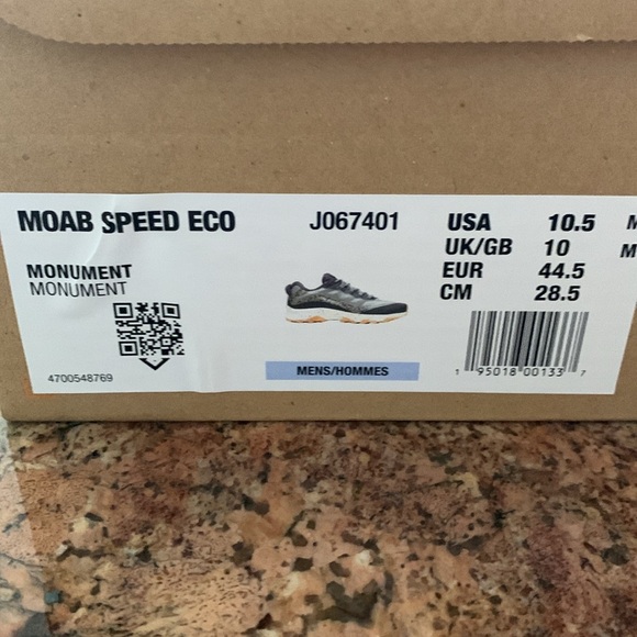 MENS MOAB SPEED ECO BY MERRELL 10.5,” BEAUTIFUL NEW PAIR OF SHOES - Picture 8 of 12